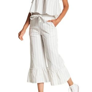 NWT English Factory Gray Striped Ruffle Pants